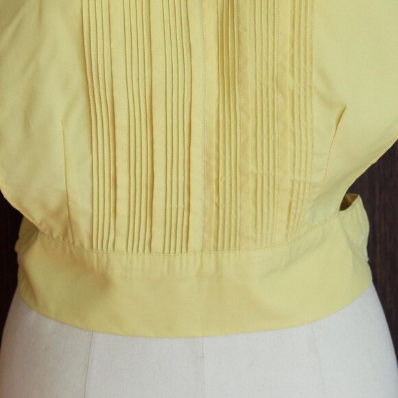 Vintage 1950s Dickie, Suitor by Babe Yellow Blouse Front with Pintucks - Picture 4 of 10